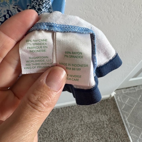 Lilly Pulitzer Sophileta V-Neck Shift‎ Dress Lantern Print Casual Comfy Blue M - Picture 4 of 6